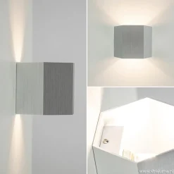 Hot Straluma Aluminium wandlamp 6-hoek up+down