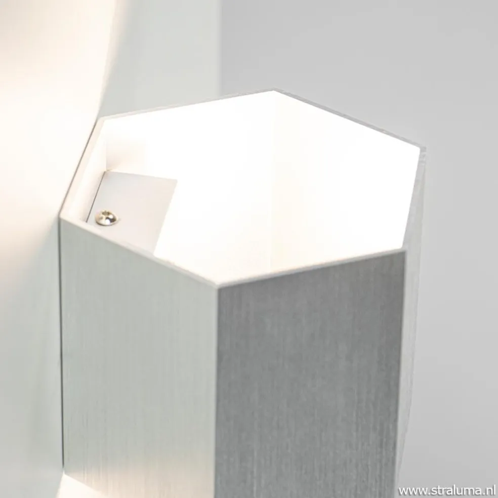 Hot Straluma Aluminium wandlamp 6-hoek up+down