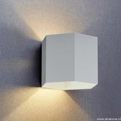 Hot Straluma Aluminium wandlamp 6-hoek up+down
