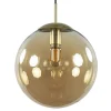 Online Straluma Amber glazen hanglamp 30 cm met messing en zwart