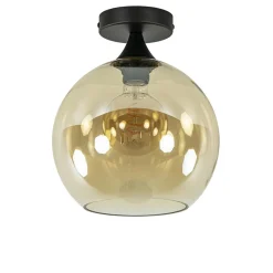 Clearance Straluma Amber glazen plafondlamp 25 cm met zwart