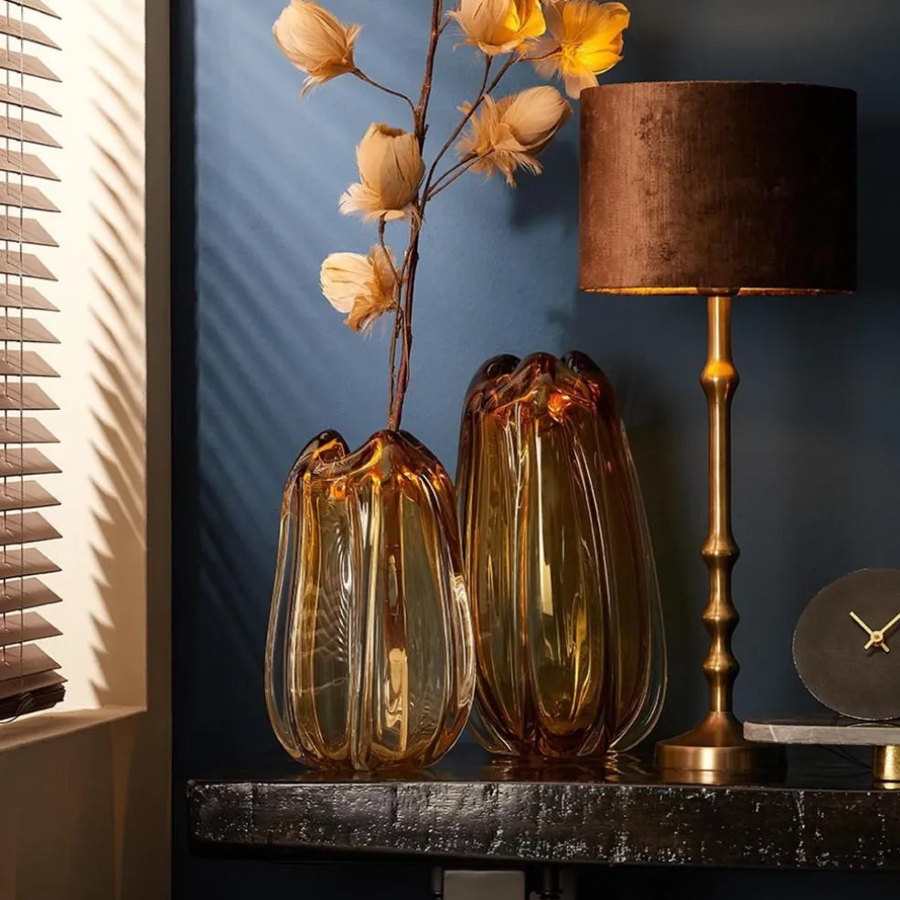 Outlet Straluma Antiek bronzen lampvoet Semut exclusief kap