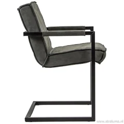 Best Sale Straluma Antraciet lederen armstoel met zwart