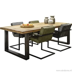 Best Sale Straluma Antraciet lederen armstoel met zwart