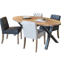 Flash Sale Straluma Antraciete eetkamerstoel met eiken poten