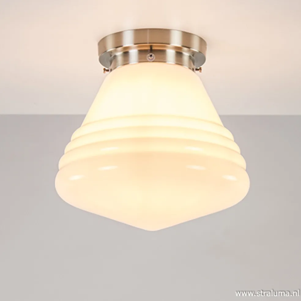 Flash Sale Straluma Art Deco plafondlamp staal met wit gl.