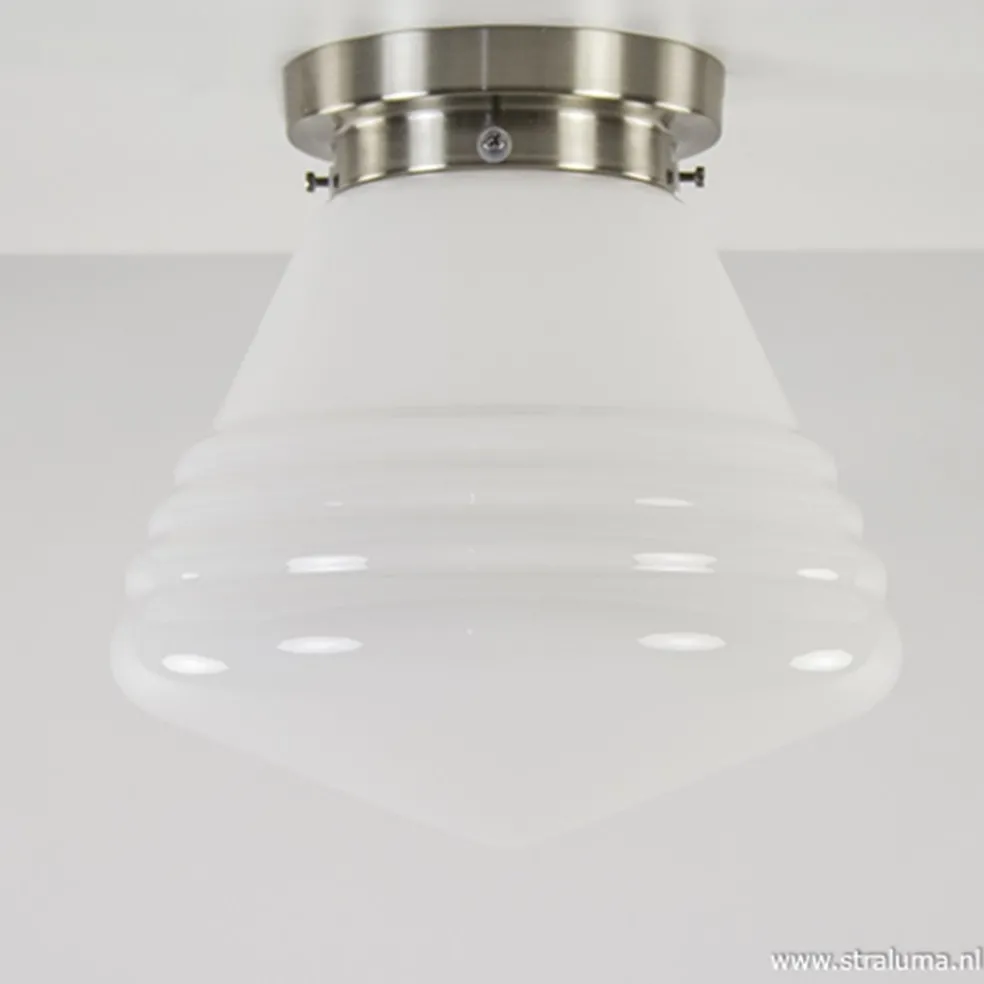 Flash Sale Straluma Art Deco plafondlamp staal met wit gl.