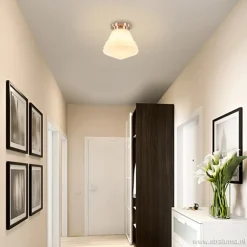 Flash Sale Straluma Art Deco plafondlamp staal met wit gl.
