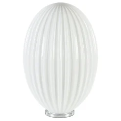 New Straluma Art Deco tafellamp chroom met opaal glazen kap