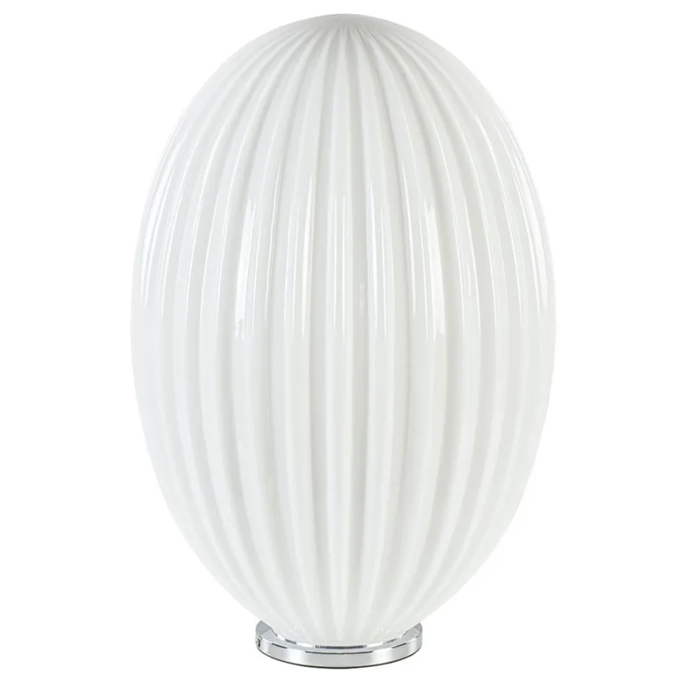 New Straluma Art Deco tafellamp chroom met opaal glazen kap