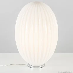 New Straluma Art Deco tafellamp chroom met opaal glazen kap