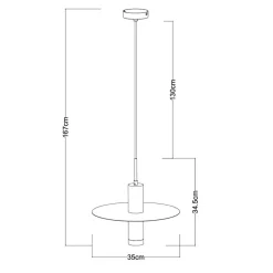 Fashion Straluma Badkamer hanglamp GU10 spot cilinder wit/brons
