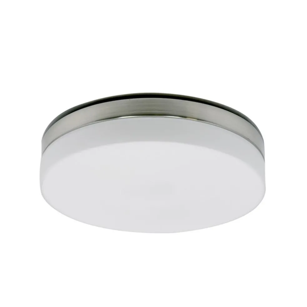 New Straluma Badkamer plafonnière staal met wit glas