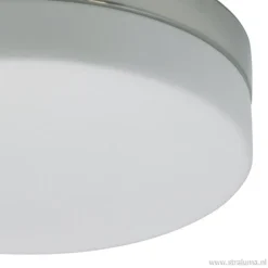 New Straluma Badkamer plafonnière staal met wit glas