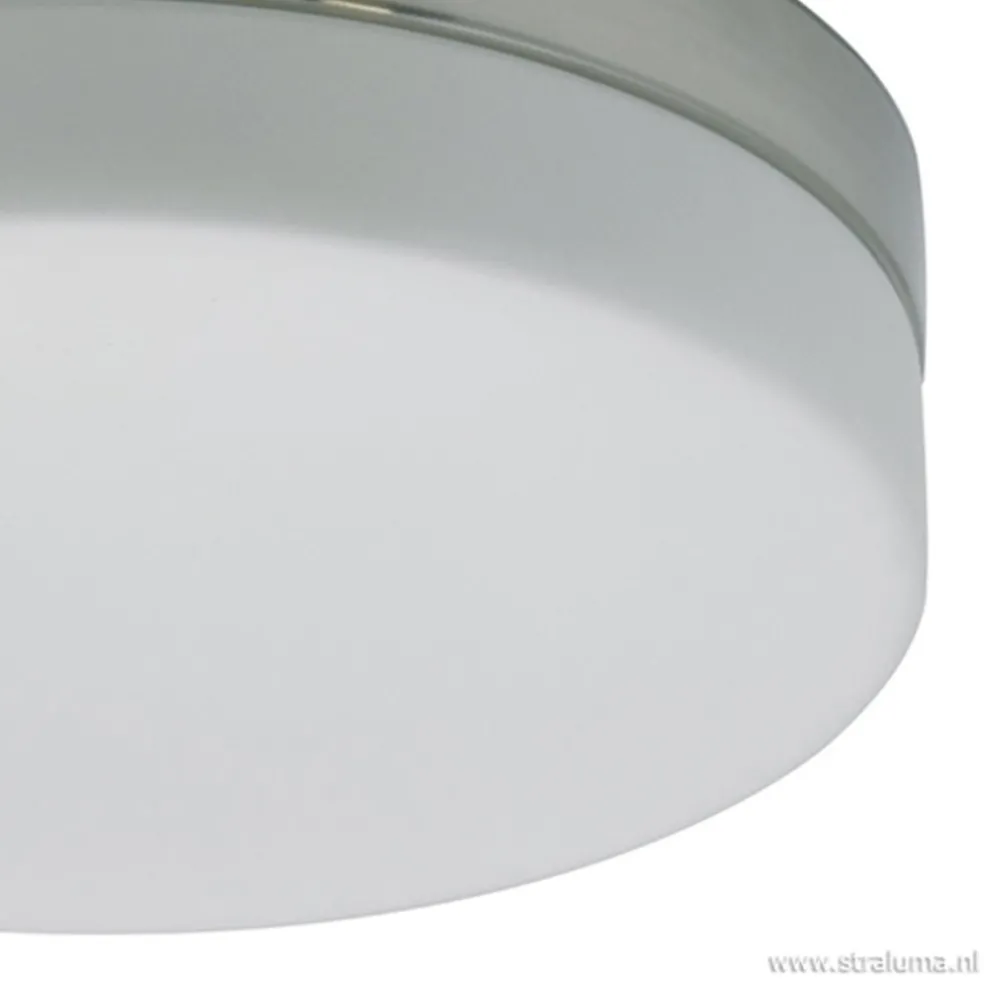 New Straluma Badkamer plafonnière staal met wit glas
