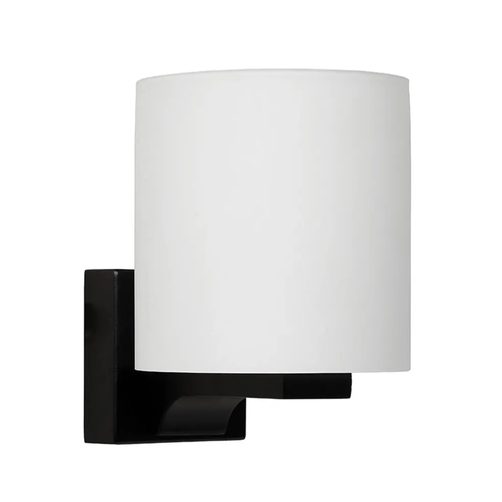 Hot Straluma Badkamerwandlamp zwart met opaal glazen kap