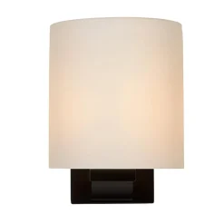 Hot Straluma Badkamerwandlamp zwart met opaal glazen kap