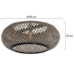 Flash Sale Straluma Bamboe kap rond 60x25 cm exclusief booglamp