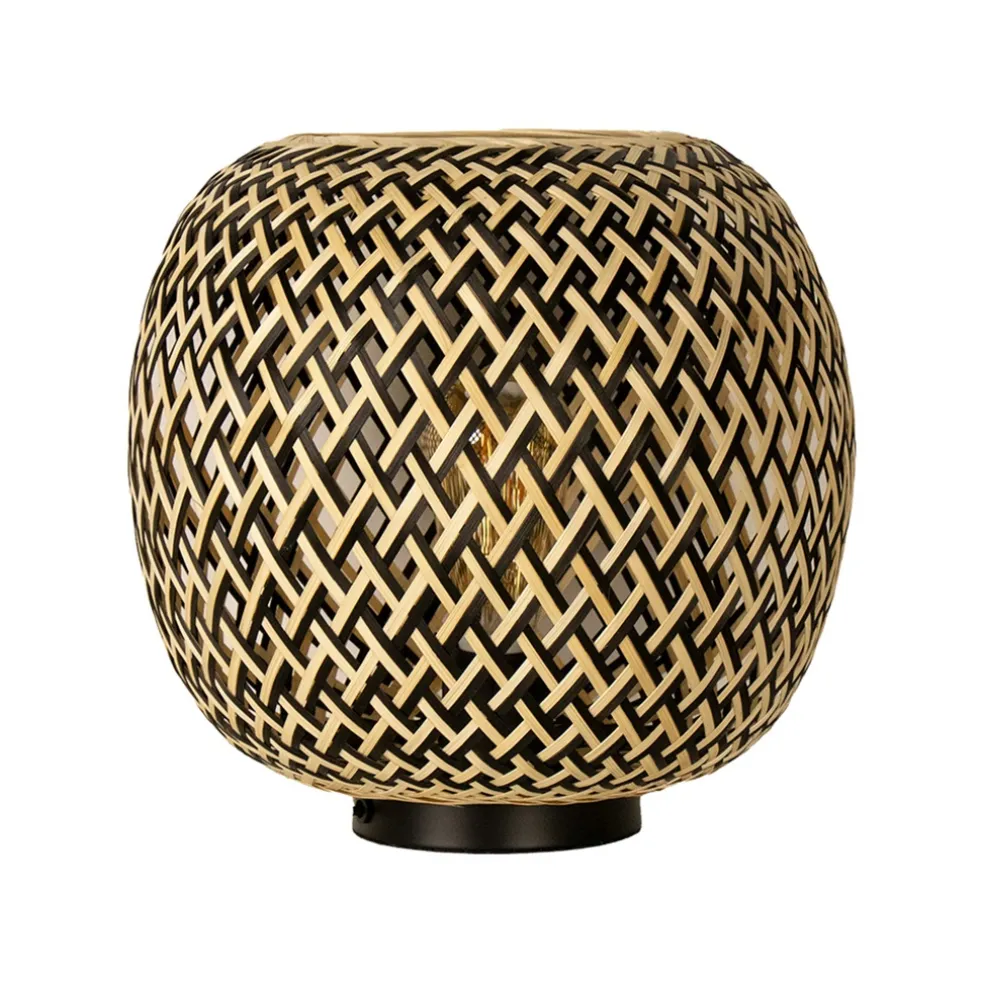 Discount Straluma Bamboe tafellamp naturel met zwart