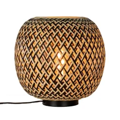Discount Straluma Bamboe tafellamp naturel met zwart