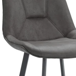 Cheap Straluma Barkruk met microleder zitting graphite en zwart metalen poot