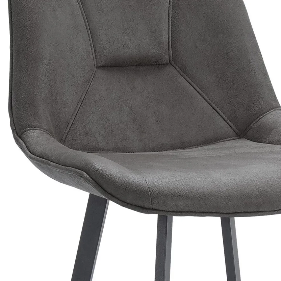 Cheap Straluma Barkruk met microleder zitting graphite en zwart metalen poot