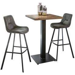 Cheap Straluma Barkruk met microleder zitting graphite en zwart metalen poot