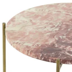 Shop Straluma Bijzettafel Delon set van 2 marrmer roze/goud