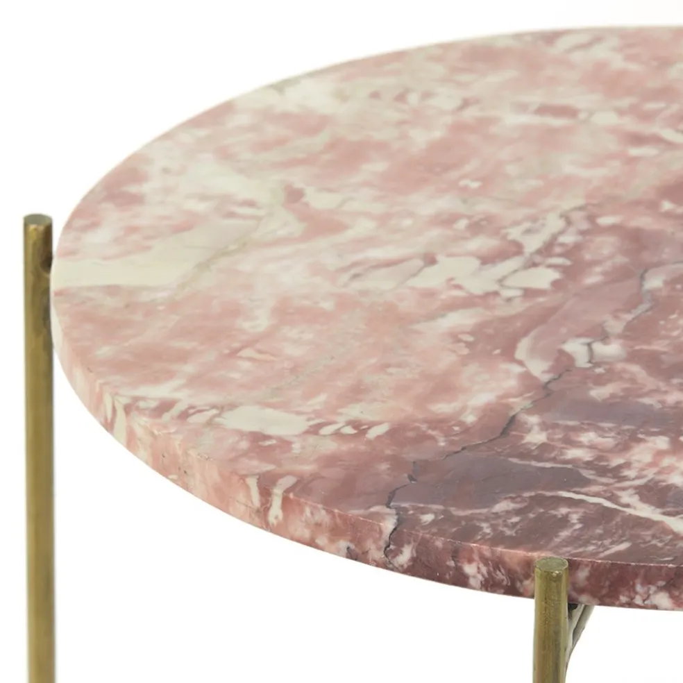 Shop Straluma Bijzettafel Delon set van 2 marrmer roze/goud