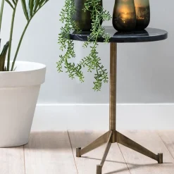 Store Straluma Bijzettafel Lomelo zwart marmer met antiek brons