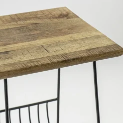 Outlet Straluma Bijzettafel mango hout met tijdschriftenrek
