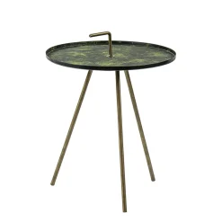 Outlet Straluma Bijzettafel Saphire groen met brons 39 cm
