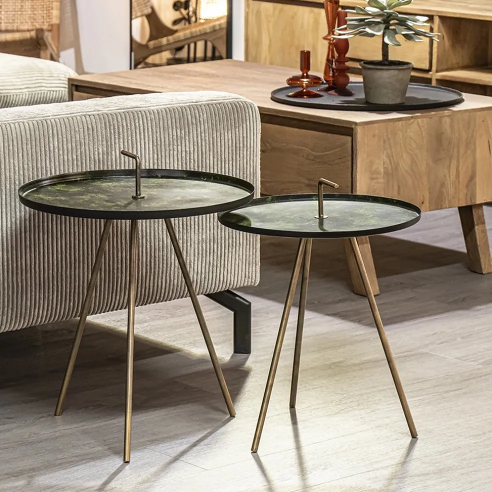 Best Straluma Bijzettafel Saphire groen met brons 45 cm