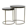 Flash Sale Straluma Bijzettafel Sobrina set van 2 zwart/antiek brons