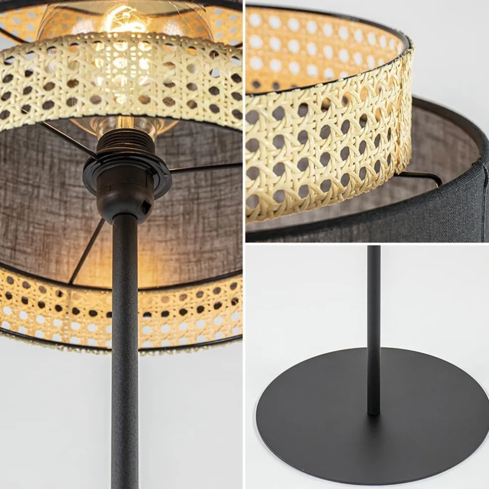 Flash Sale Straluma Boho vloerlamp mat zwart met webbing