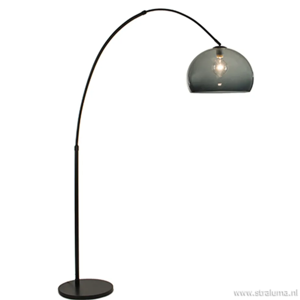 New Straluma Boog-vloerlamp zwart exclusief kap