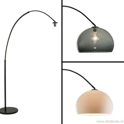 New Straluma Boog-vloerlamp zwart exclusief kap