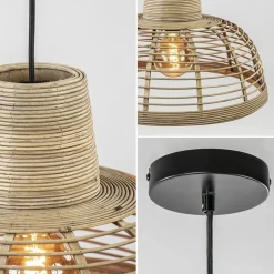 Store Straluma Botanische hanglamp rotan met mat zwart