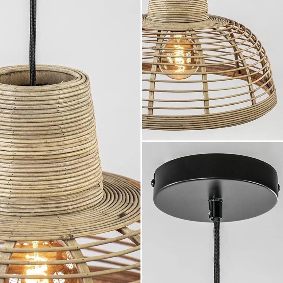 Store Straluma Botanische hanglamp rotan met mat zwart