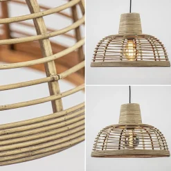 Store Straluma Botanische hanglamp rotan met mat zwart