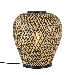 Clearance Straluma Botanische tafellamp bamboe met zwart