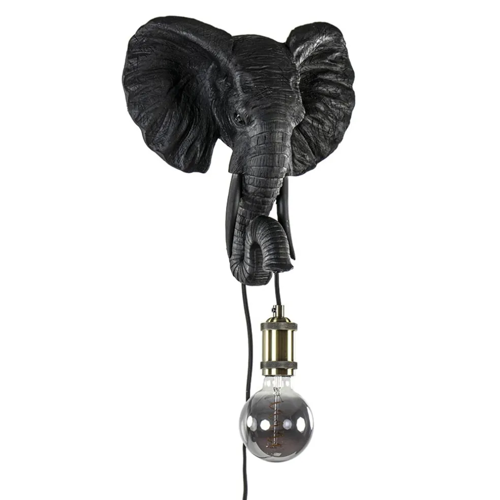 Shop Straluma Botanische wandlamp Elephant mat zwart