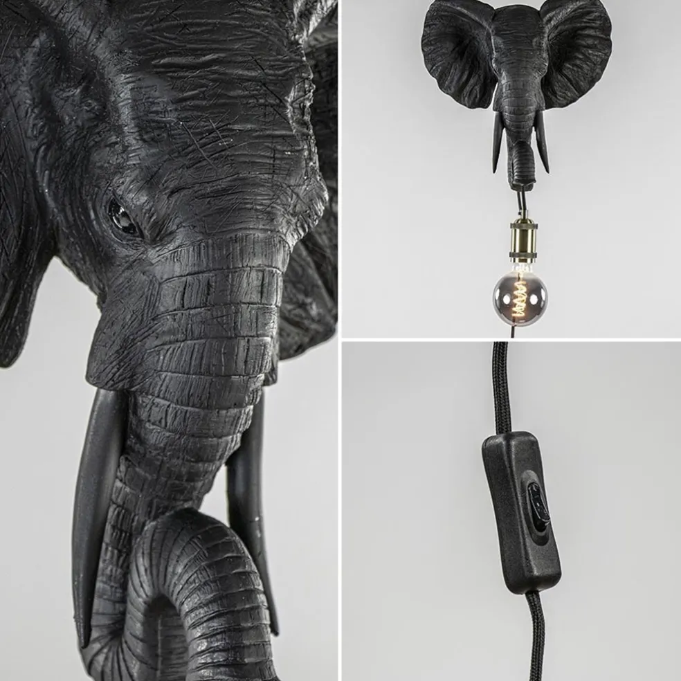 Shop Straluma Botanische wandlamp Elephant mat zwart