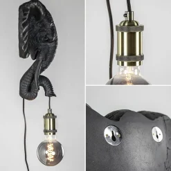 Shop Straluma Botanische wandlamp Elephant mat zwart