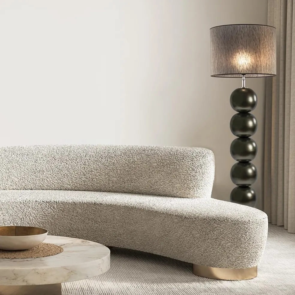 Best Sale Straluma Brons/bruine vloerlamp inclusief ronde kap 50 cm