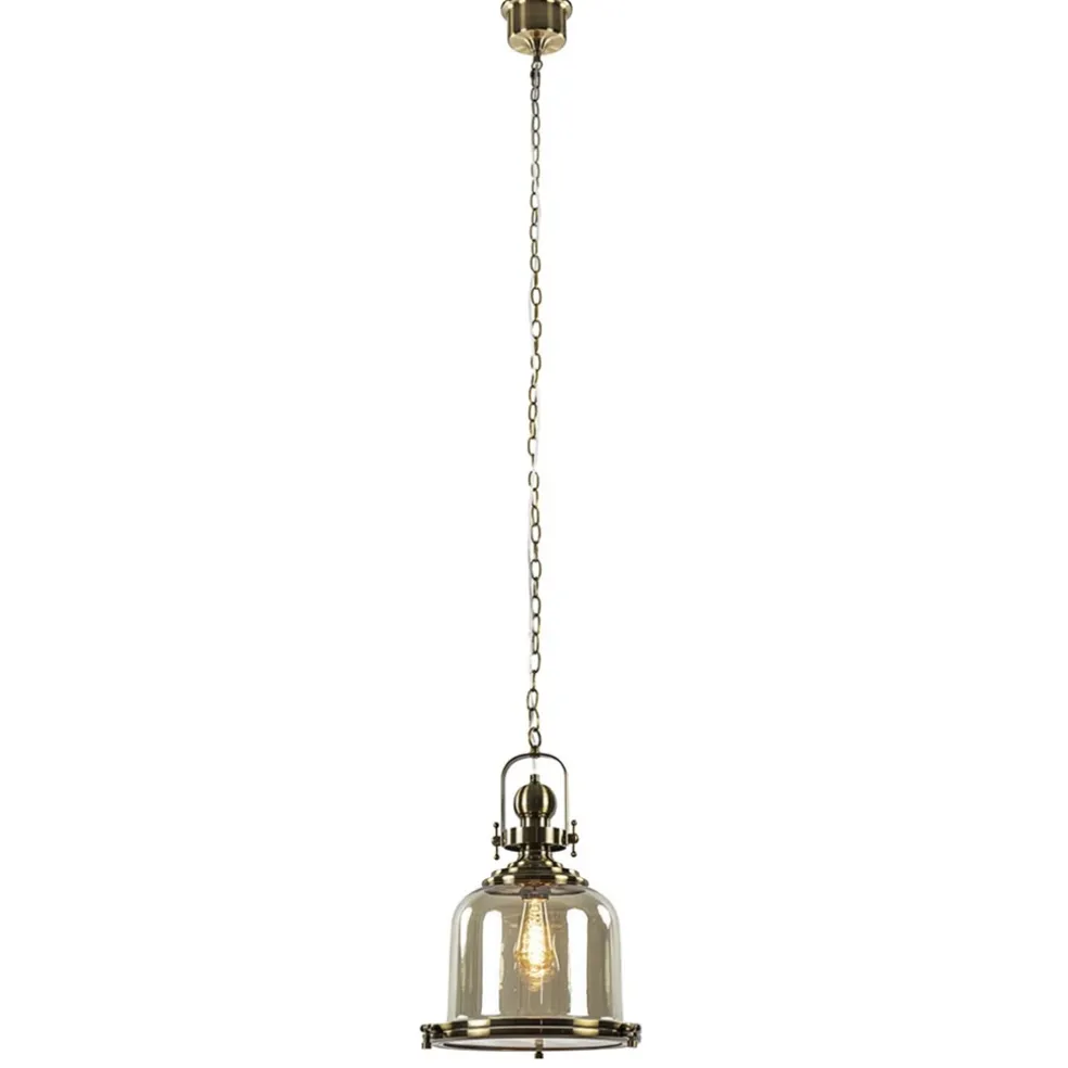 Cheap Straluma Bronzen scheepslamp met amber glas 33 cm