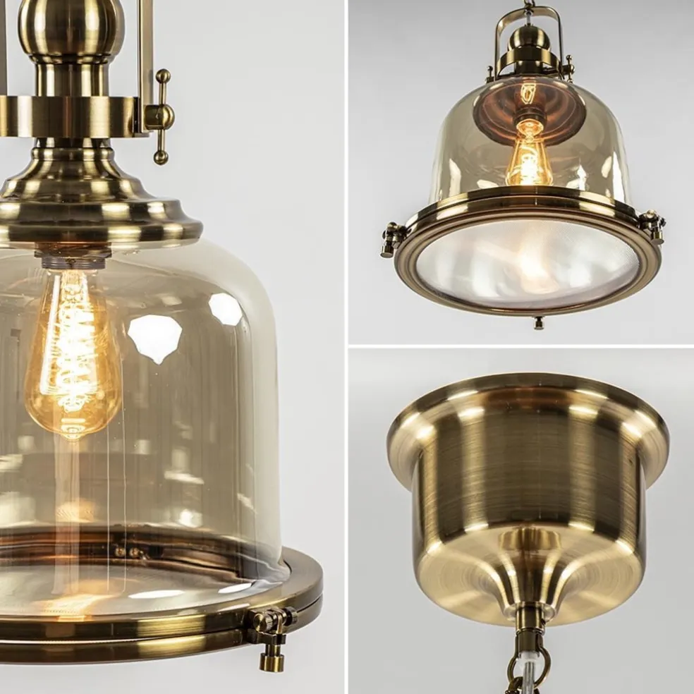 Cheap Straluma Bronzen scheepslamp met amber glas 33 cm