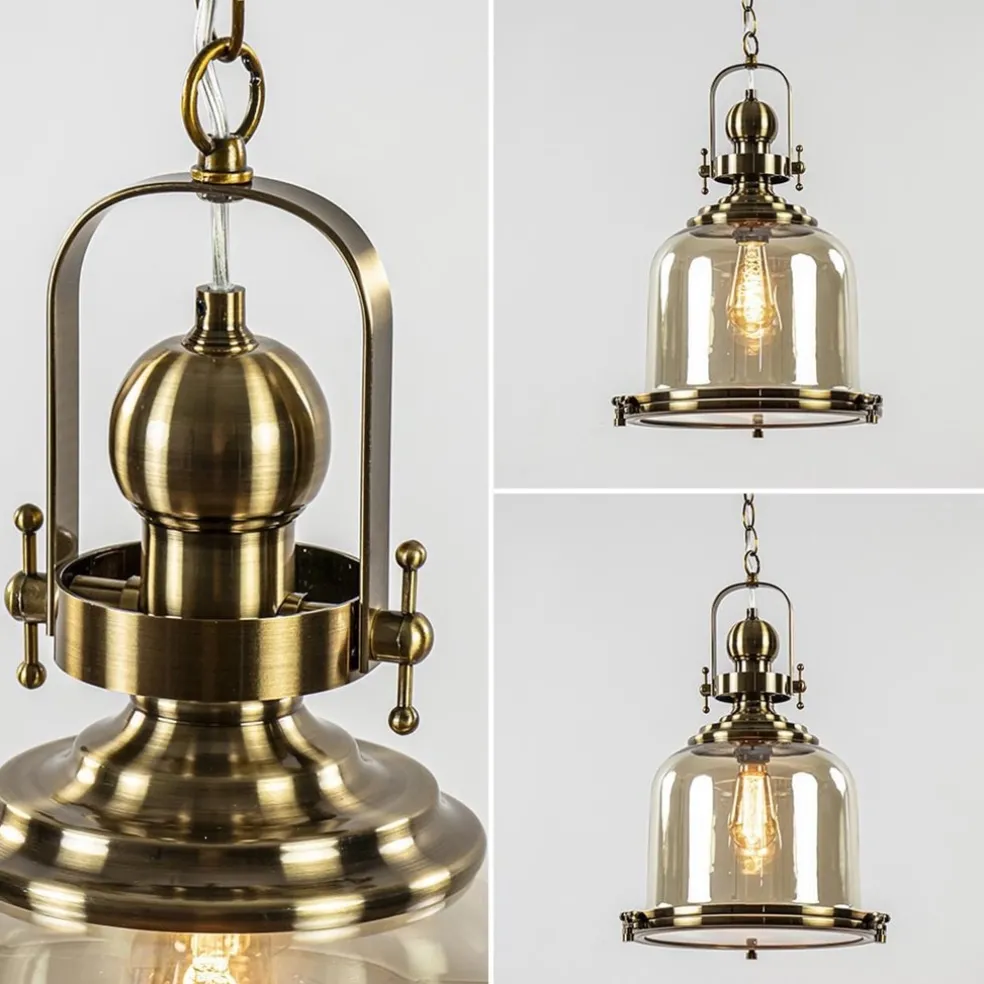 Cheap Straluma Bronzen scheepslamp met amber glas 33 cm