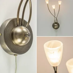 Best Straluma Bronzen wandlamp LED met wit glas dim to warm