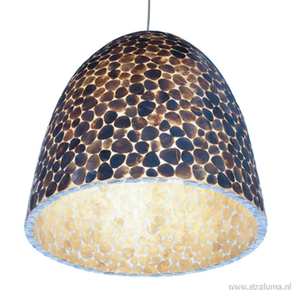 Shop Straluma Bruin gouden hanglamp met capiz schelpen